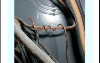 exposed copper wire